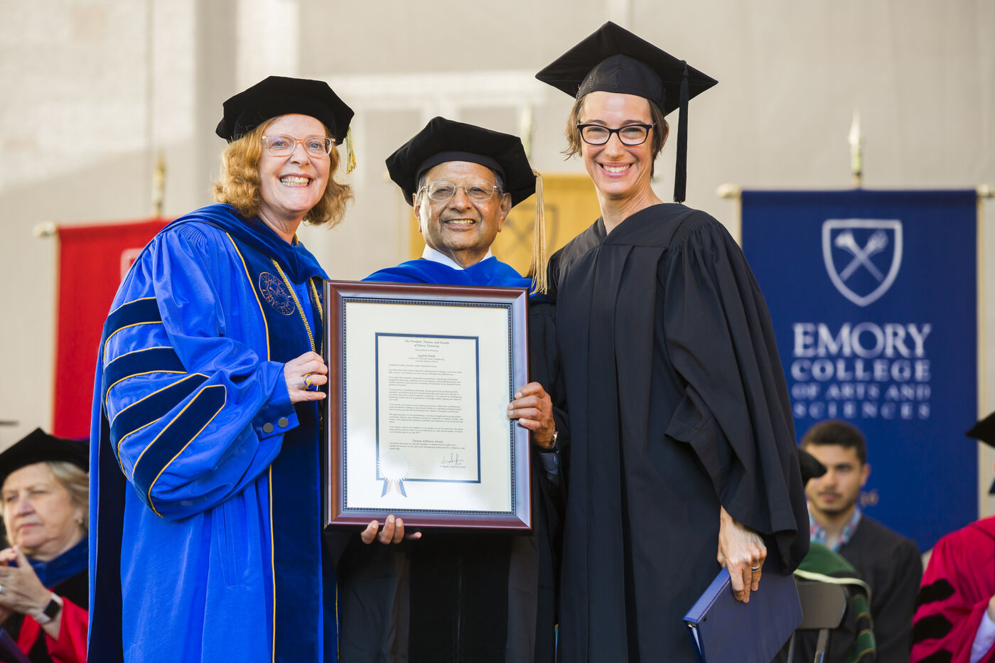 Receiving an award at Emory